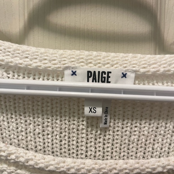 Paige womens xs navy and white nautical striped knitted sweater - Picture 5 of 5